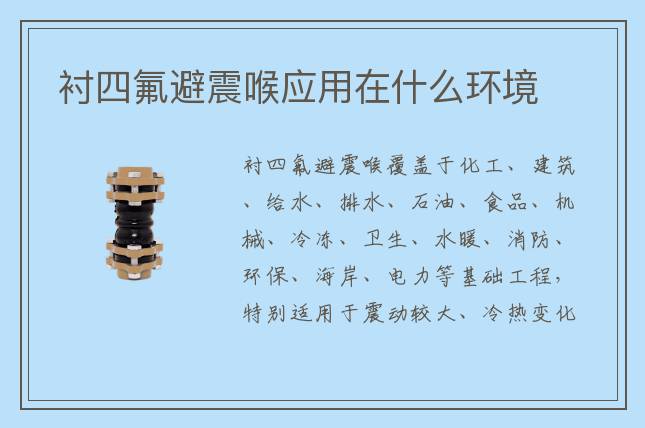 襯四氟避震喉應(yīng)用在什么環(huán)境